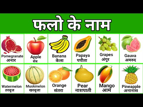 All fruits Names in English and Hindi with pictures | Sandhya TV| सीखे फलों के नाम इंग्लिश हिंदी में