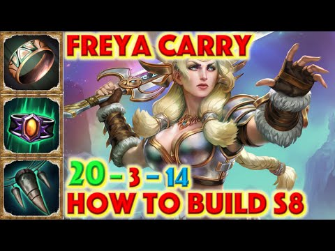 SMITE HOW TO BUILD FRYEA - Freya Carry Build Season 8 Conquest + How To + Freya Guide + Gameplay
