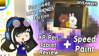 XP-Pen Tablet Review + SPEEDPAINT + GIVEAWAY || Star G640 LINE FRIENDS Edition || READ DESCRIPTION!