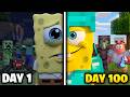 Sponge Survives 100 Days In Minecraft Hardcore