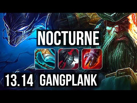 NOCTURNE vs GANGPLANK (TOP) | Rank 1 Nocturne, 11/1/1, 900+ games | KR Grandmaster | 13.14