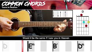 Tears In Heaven - Eric Clapton | EASY GUITAR LESSON | Scrolling Chords &amp; Lyrics
