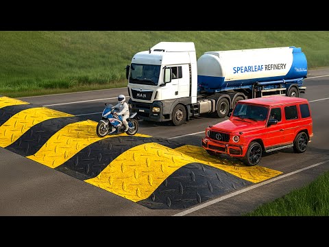 Cars vs Monster Speed Bump Challenge #2 in BeamNG Drive!