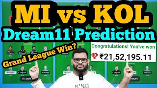 MI vs KOL Dream11 Prediction|MI vs KOL Dream11|MI vs KKR Dream11 Prediction|