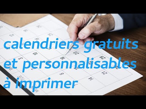 calendriers gratuits et personnalisables à imprimer