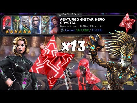 Insane 13x 6-Star Featured Crystal Opening! 200k 6* Shards! - Marvel Contest of Champions