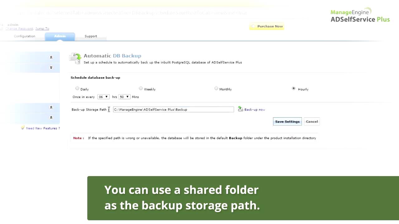 Automatic DB backup | Automate ADSelfService Plus data protection