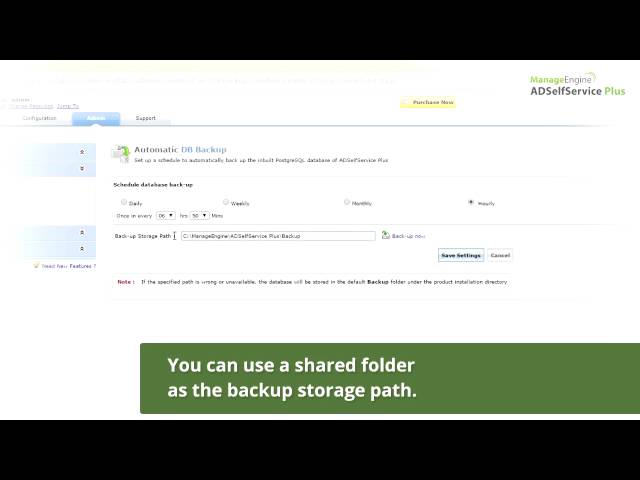 Automatically Backup The Database Of Adselfservice Plus