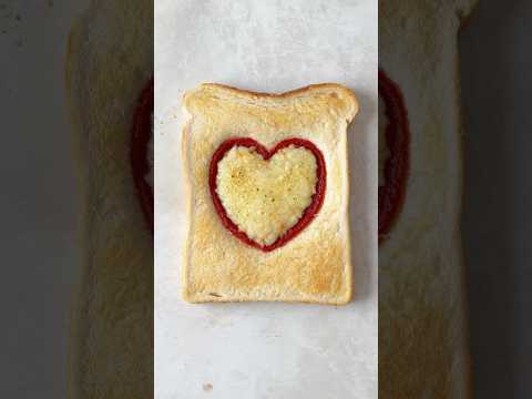 Heart Pizza Toast Hack (no cookie cutter needed!)