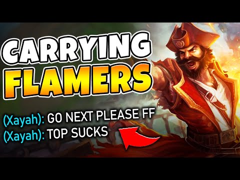 Toxic team wanted to FF... but then I carried them (RANK 1 GANGPLANK) - League of Legends