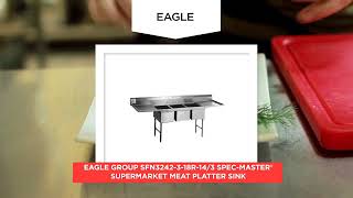 Eagle Group SFN3242-3-18R-14/3 Spec-Master® Supermarket Meat Platter Sink