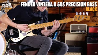 Video thumbnail for No Talking...Just Tones | Fender Vintera II 50s Precision Bass | Maple - Black by Peach Guitars
