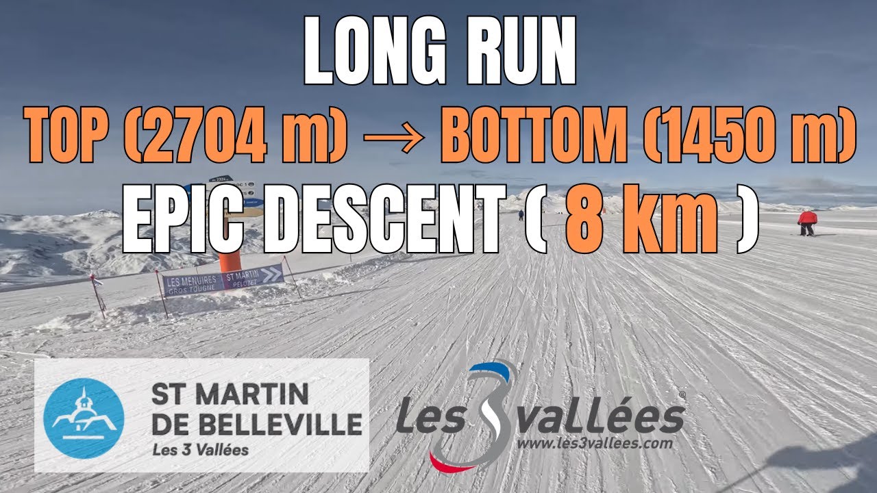 POV Long Blue Run — 3 Marches to Saint-Martin de Belleville 4K
