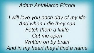 Adam Ant - Yours, Yours, Yours Lyrics