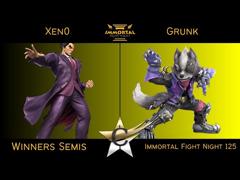 Immortal Fight Night 125 Winners Semis - Xen0 (Kazuya) vs Grunk (Wolf) Smash Ultimate - SSBU