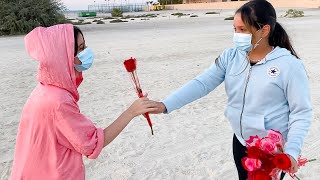 شفا وزعت ورد على الناس ️ مؤثر