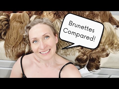 Brunette colour comparison - 19 wigs from 7 brands - Dark to light - Red to Golden #syntheticwig