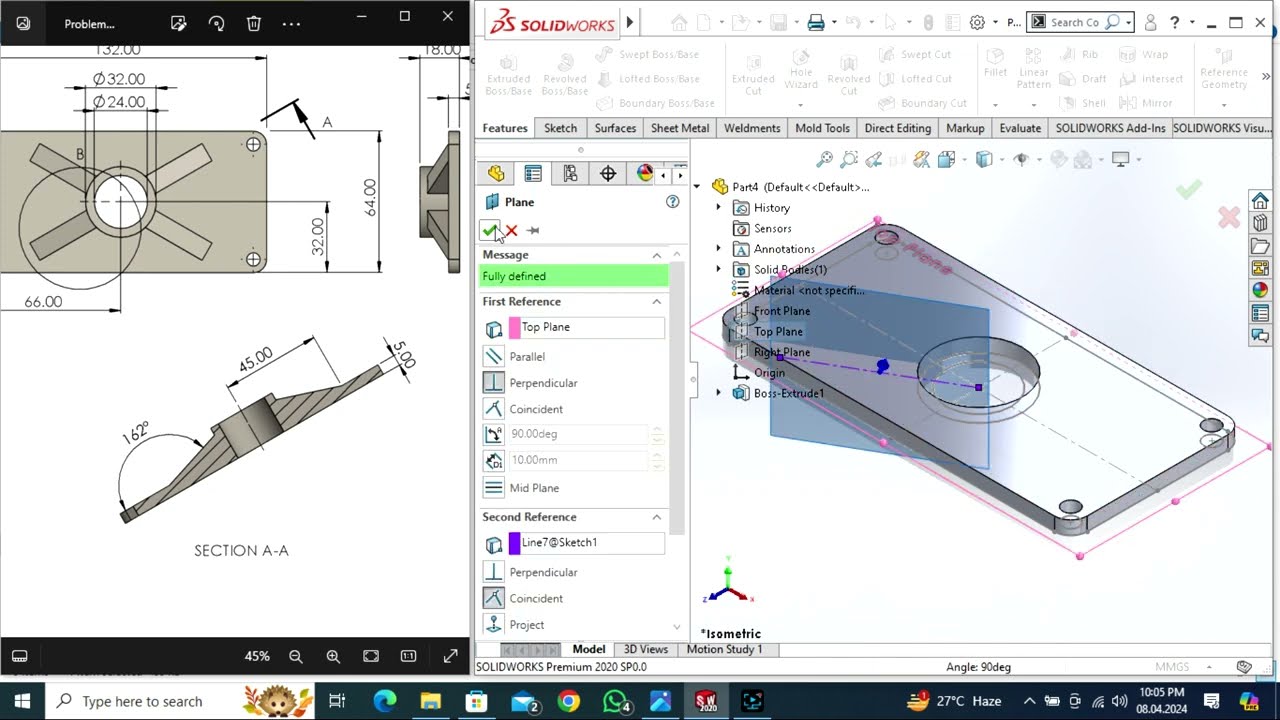 SolidWorks, CSWA Section D- Problem 2