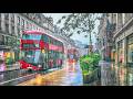 London Heavy Rain Walk Central London City Streets Walking Tour In Rainy West End 4K HDR