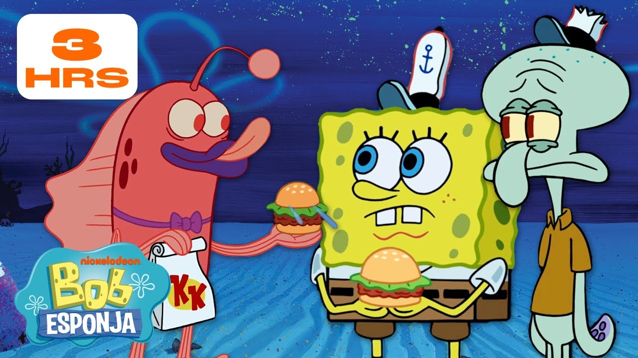Bob Esponja | 180 MINUTOS das Aventuras Noturnas de Bob Esponja | Bob Esponja em Português