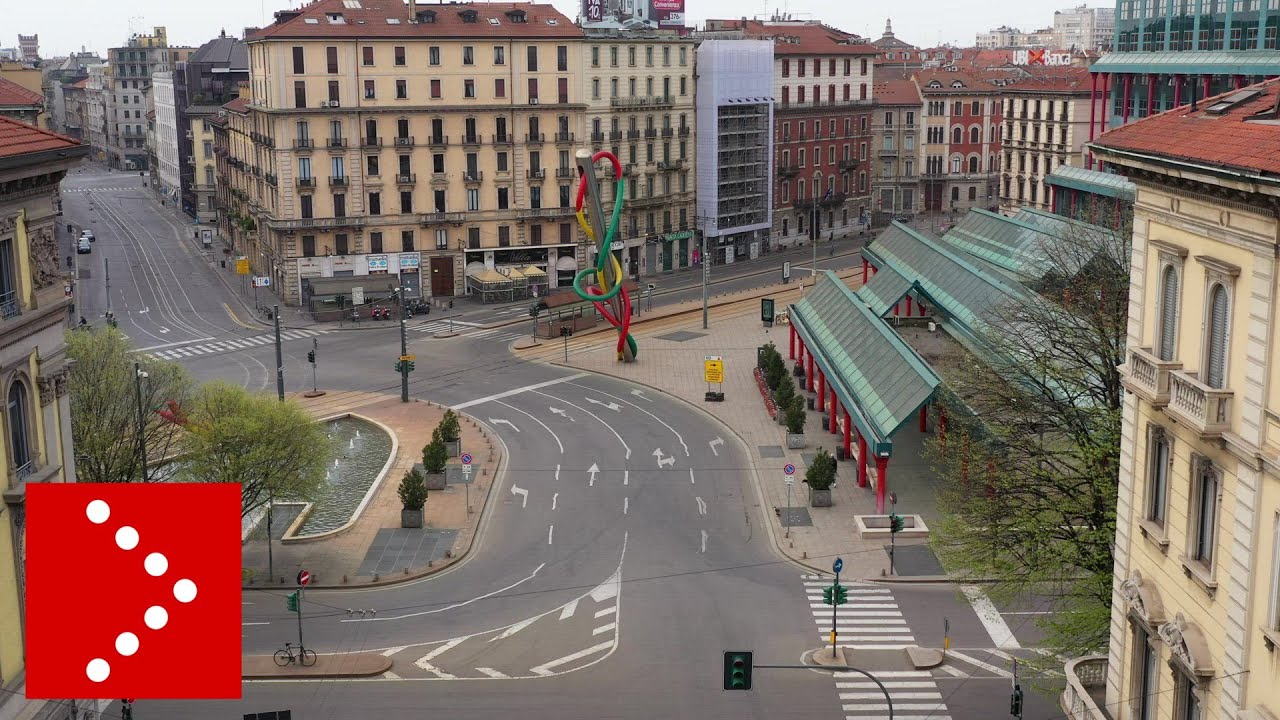 Experience the breathtaking view of Piazzale Cadorna through a captivating drone shot.