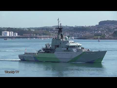HMS SEVERN P282 ENTERS DEVONPORT NAVAL BASE DURING A NAVIGATION RUN  -19th September 2021