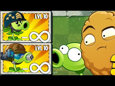 PvZ 2 Power Up INFINITE - Every Plants Max Level Vs 150 ZCorp Contractor Zombies