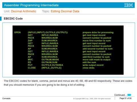 Mainframe Assembler Intermediate Unit2