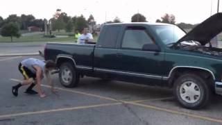 preview picture of video 'Raccoon homesteads in Lathrop students truck in Cameron'