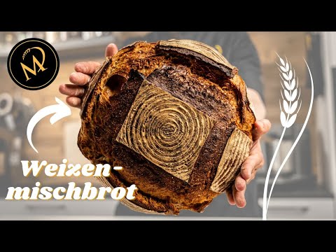 Weizenmischbrot mit Sauerteig I Riesen Brotlaib mit Weizen- und Roggenmehl