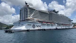 MSC Seaside cruise ship In port at St George’s Grenada. Sail around the outside. @msccruises 