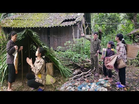 Homeless grandmother and grandchild-10 days building a house - were evicted, luckily met kind police