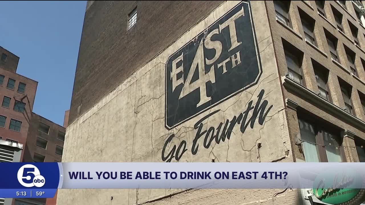 East Fourth street to allow open container drinking as early as this fall
