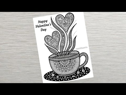 Valentine s Day Special Drawing How to Draw Mandala Art for Beginner Step by Step Cup and Saucer