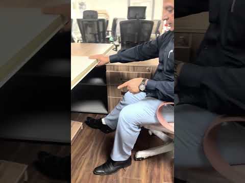 Wooden l shaped office director table, with storage