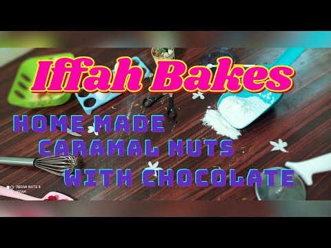 Home made caramal nuts 🥜 with chocolate 🍫