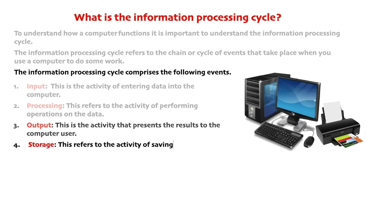 Computer Science Lesson 8: The Information Processing Cycle