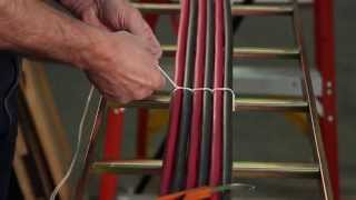 Instructional cable lacing sewing a Kansas City Stitch