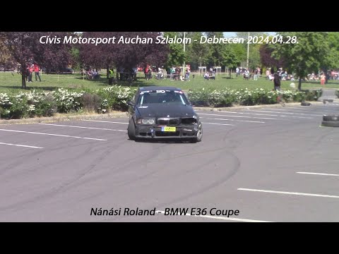 Nánási Roland - BMW E36 Coupe Cívis Motorsport Auchan Szlalom - Debrecen 2024.04.28.