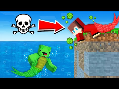 JJ and Mikey Turned to MERMAIDS in Minecraft - Maizen