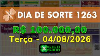 Resultado da Dia de Sorte 1263, Terça-feira, 04/08/2026