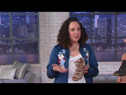Earth Origins Leather Lace-up Wedges - Harley on QVC