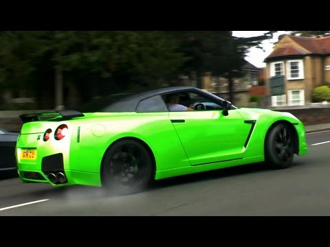 Supercars Leaving a Car Show in Style: Burnouts, Powerslides and More