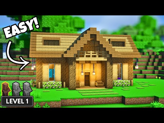 Lvl.1 Simple Survival House +Tutorial 🏡(76.1) Minecraft Map