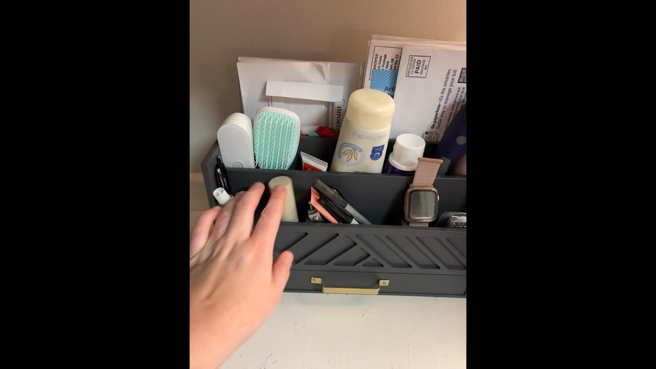 BLU MONACO Wooden Mail Organizer for Countertop or Desk - Kitchen Mail Sorter With Drawer - Farmhous