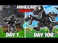 I Survived 100 Days As A WITHER DINOSAUR In HARDCORE Minecraft