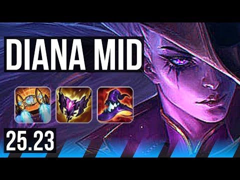 DIANA vs VEIGAR (MID) | 6 solo kills, Dominating | EUW Master | 25.23