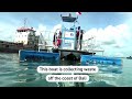Waste collecting boat cleans up Balis coast - Video