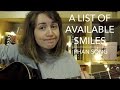 a list of available smiles | original | phan song ...