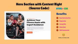 How to Create a Hero Section with Content Right Using HTML and CSS (Free Source Code)